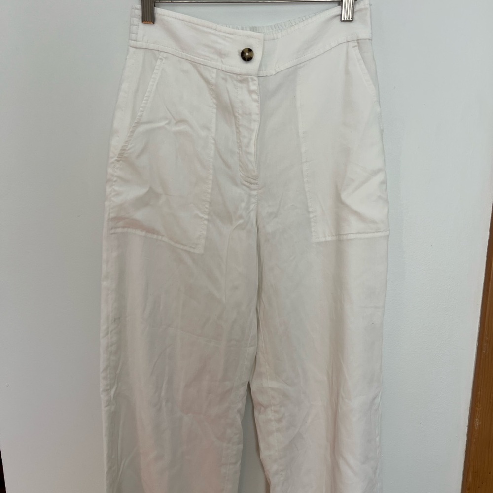 Club Monaco Cream Wide Leg Pants